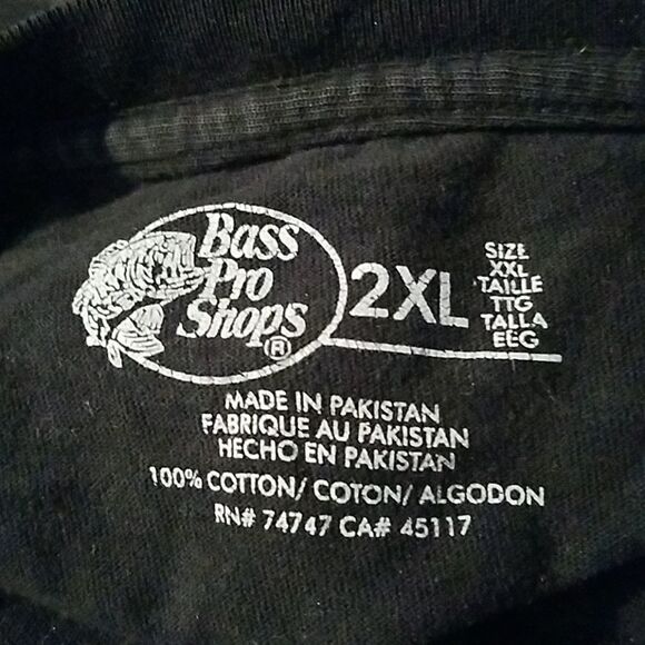 Bass Pro Shops Men's Black Short Sleeve Rifle Graphic T-Shirt Size 2XL - Picture 4 of 4